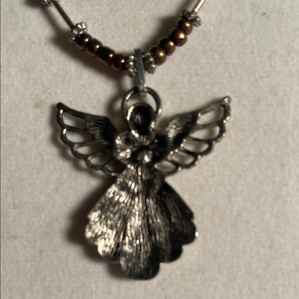 Silver Angel Pendant Necklace